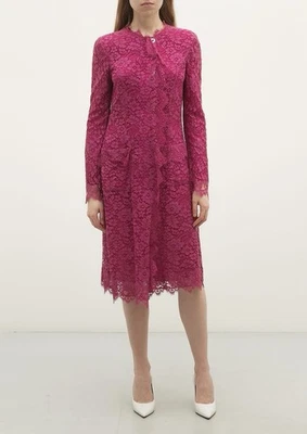 Vestido/Abrigo Dolce & Gabbana Floral Encaje MED/42 Italia Rosa Lujo Cóctel Foto 1 de 4