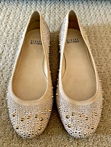 Stuart Weitzman Nubeads beige Wildleder gold Nieten Ballerinas Größe 7,5 - Bild 1 von 10