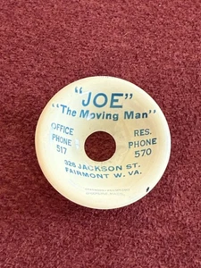 VINTAGE CELLULOID ADVERTISING WEST VA CANDLESTICK TELEPHONE MOUTHPIECE ACCESSORY - Picture 1 of 4