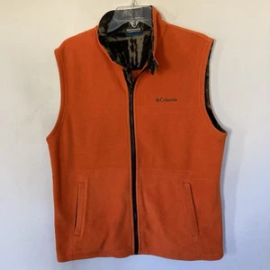 Columbia Men’s Safety Orange/Camo Fleece Hunting Vest; Size Medium - Picture 1 of 5