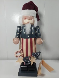 Vtg Folk Art Americana Uncle Sam or Santa Nutcracker by Crazy Mountain - Picture 1 of 12