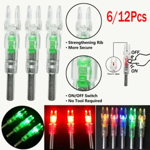 12/6PC Automatic LED Shooting Archery Arrows Lighted Nocks 6.2mm Arrow Nock Tail - Picture 1 of 17