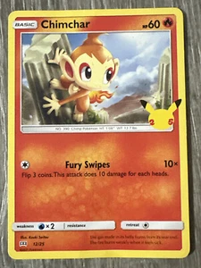 Chimchar 12/25 Non Holo Pokemon McDonalds 25th Anniversary Card - - Picture 1 of 2