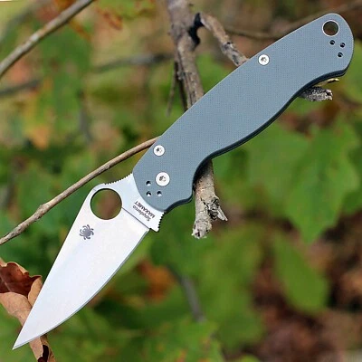 Faca dobrável SPYDERCO PARA MILITAR 2 CINZA ESCURO G10 MAXAMET AÇO C81GPDGY2 - Imagem 1 de 4