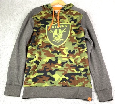 NFL Pro Line RAIDERS Sudadera con Capucha Para Hombres XLarge Naranja Camuflada Cremallera Completa Fútbol Sudadera Foto 1 de 4