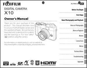 FujiFilm FinePix X10 Digital Camera Owner's Manual User Guide Instruction - Picture 1 of 1
