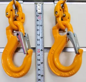 2X 6mm Hammerlock+ 6mm Eye Sling Hook Chain Caravan Trailer connecting Extend - Picture 1 of 4
