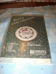 Wang's International Cross Stitch Bead A Little Christmas Santa Claus Face Kit - Picture 1 of 3