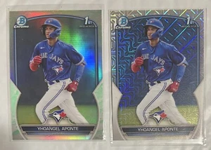 2023 Bowman Chrome 1st Yhoangel Aponte #BCP-110 Lunar Glow + Mojo Refractor - Picture 1 of 2
