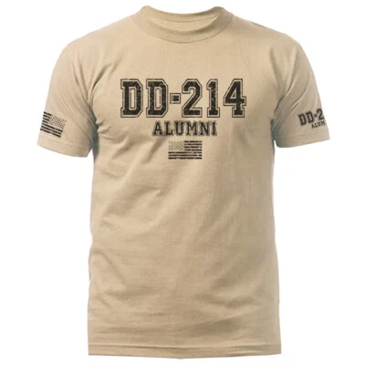 DD214 Alumni Military Patriotic US Flag US Army Veteran Graphic T-shirt - Image 1 of 2