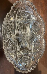 ABP signierte Libbey 8" geschliffenes Glas niedrige Schale - Bild 1 von 7