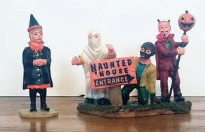 Lemax Spooky Town Halloween Village Haunted House Visitors Wolfman, Devil, Ghost - Bild 1 von 8