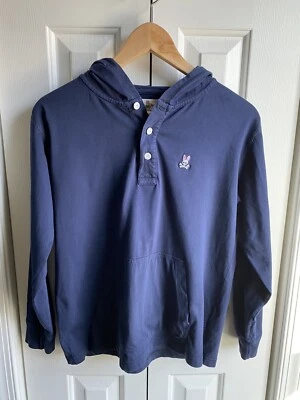 Psycho Bunny Boys Long Sleeve Hoodie Shirt Navy Blue Size XL 18/20 - Image 1 of 4