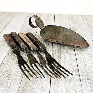 Antikes Set aus vier Gabeln aus der Bürgerkriegszeit 6,75 Zoll mit 3 Zinken und einer - Bild 1 von 19