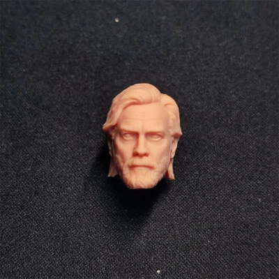 1/12 Scale Jedi Master Obi Wan Kenobi Head Sculpt Unpainted Fit 6" ML Figure - Image 1 of 3