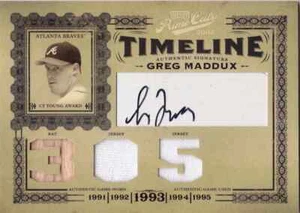 2005 Prime Cuts GREG MADDUX Auto Jersey Bat Card #d 10 RARE HOF - Picture 1 of 2