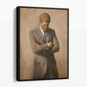 John F Kennedy (JFK) Presidential Painting USA 1960s Canvas Print Wall Art - Picture 1 of 7