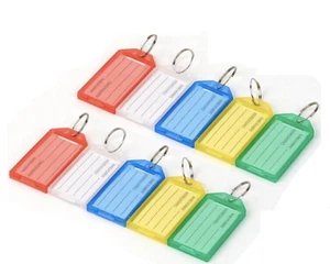 10 Key Ring Indicate Luggage Tag ID Label Travel Suitcase Identity Name Card fob - Picture 1 of 7