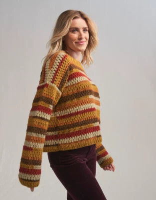 Sirdar Loveful New Terrain crochet sweater pattern for Recycled Yarn/wool 10765 - Image 1 of 4