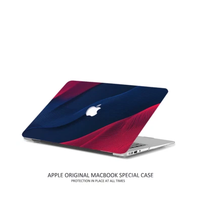 Wavy Blue Red MacBook Pro Air Case Stylish Protection for Apple Laptops 2026 M4 - Image 1 of 4