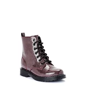 Wonder Nation Little Girl Patent Lace-up Fashion Boot, Purple, Size: 7 - Picture 1 of 6