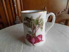 Fitz and Floyd "Vegetable Harvest" Mug with Beets and gold rim