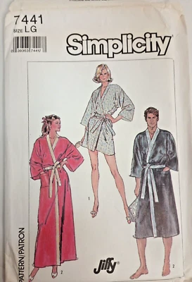 Simplicity 7441 Unisex Adult Robe Sewing Pattern Size L  New Envelope Damage - Image 1 of 4