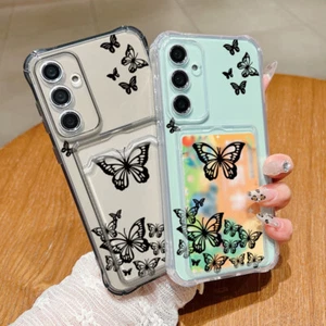For Samsung S25 Ultra S24 FE S23 A56 A16 A15 A55 Card Pocket Silicone Case Cover - Picture 1 of 13