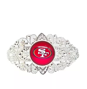 New Football Filigree Silver Adjustable Bangle Bracelet - Picture 1 of 3