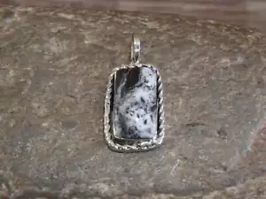 Native American Sterling Silver & White Buffalo Turquoise Pendant - Benally - Picture 1 of 4