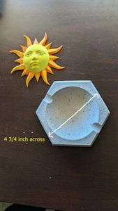 2 Zement Aschenbecher geometrisch hellgrau Beton KOSTENLOSER VERSAND! - Bild 1 von 9