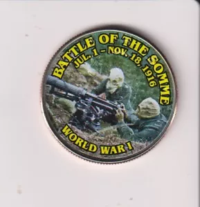 PRIMERA GUERRA MUNDIAL BATALLA DEL SOMME MEDIO DÓLAR PINTADO - Imagen 1 de 1