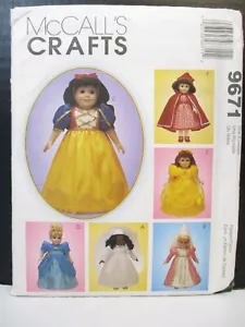 McCall's Crafts Muster 9671 18" Puppenkleidung Märchenbuch Thema Kleider Umhang Braut - Bild 1 von 18