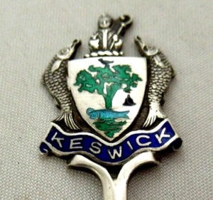 Massiver Silber GEDENKLÖFFEL - KESWICK - gepunzt: - Birmingham 1936 - Bild 1 von 5