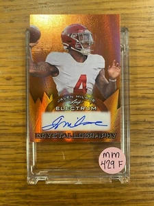 JALEN MILROE 2024 LEAF ELECTRUM #CLAJM1 CRYSTALLOGRAPHY AUTO COPPER /29 (RC) - Picture 1 of 2