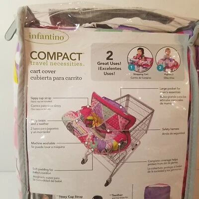 Infantino, Carrito de Compras Compacto, Funda Trona, Suave, Acolchada, Protección Gérmenes Foto 1 de 4