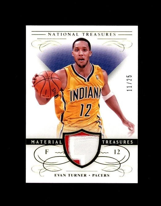 2013-14 NT National Treasures SP GAME USED EVAN TURNER 2 CLR PATCH JERSEY /25!  - Image 1 of 1
