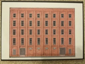 00 Model railway backscenes - trackside warehouse on 5mm foamboard.