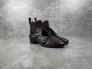 RARE Santoni Brown Leather Women's Double Monks Boots Size 42 Made in Italy - Picture 1 of 11