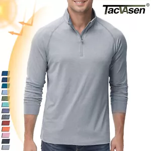 UPF50+ Men's 1/4 Zip Sun Shirts Performance Skin Protection Fishing Shirts Tops - Picture 1 of 68