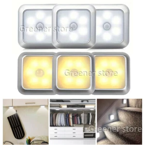 LED Détecteur Mouvement Lumière Placard Batterie Powered Intérieur Cabinet Lampe - Imagen 1 de 18