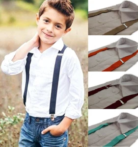 Suspenders Children Kids Adjustable Elastic Clip On Unisex Braces Boys Girls - Picture 1 of 39