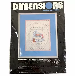 Vintage Dimensions Hearts and Lace Birth Record Counted Cross Stitch Kit 3601 8 x 10 - Bild 1 von 4