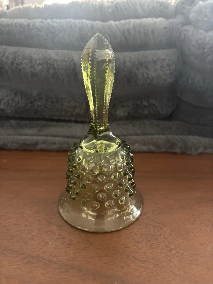 Vintage Fenton Art Glass Hobnail Colonial Green 6" Dinner Bell | 1960s | USA - Image 1 of 1