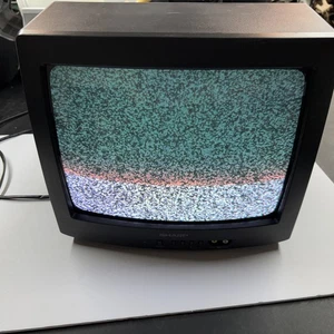 🔥VTG 2000 Sharp 13" CRT 13N-M100B TV Front RCA Inputs - Retro Gaming Black  - Picture 1 of 6
