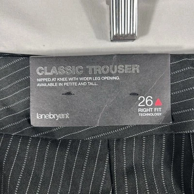 Lane Bryant Classic Trouser Pants Womens 26R Black Flat Front High Rise Office - Image 1 of 4