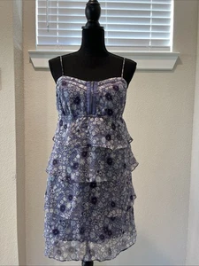 Damen Blumen Kleid Spaghetti American Eagle Outfitters Kaskade Rüschen Größe 10 - Bild 1 von 16