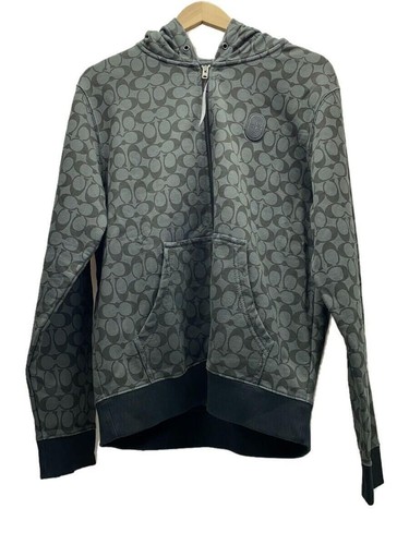 Felpa con cappuccio e zip Coach cotone grigio modello totale 6514 usata