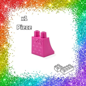Lego Dark Pink Minifigure Skirt Bright Pink Flowers Part 36036pb086 - Picture 1 of 2