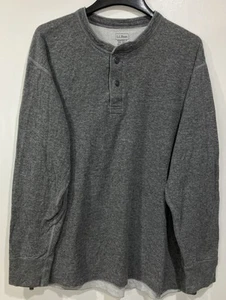 LL Bean Men's XXL Tall River Driver Gray Long Sleeve Shirt Henley Thermal - Picture 1 of 7